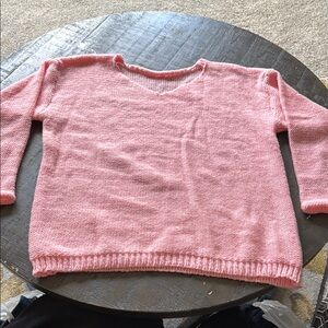 SHEIN Pink V-Neck Sweater
